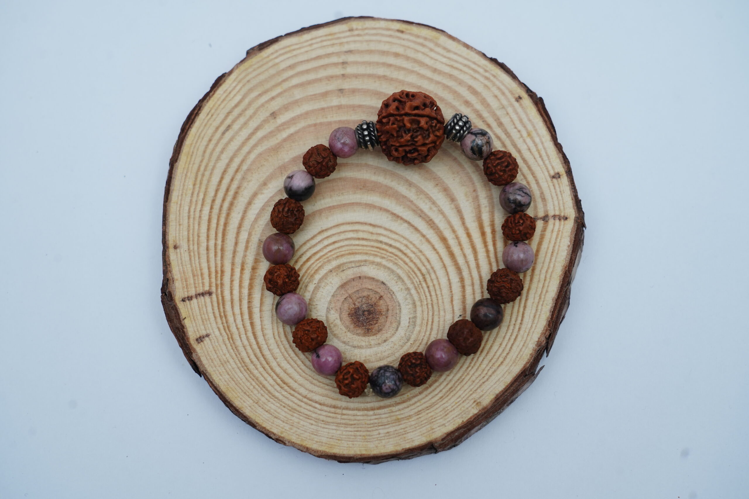 6 MUKHI WITH RODONITE BRACELET-1499