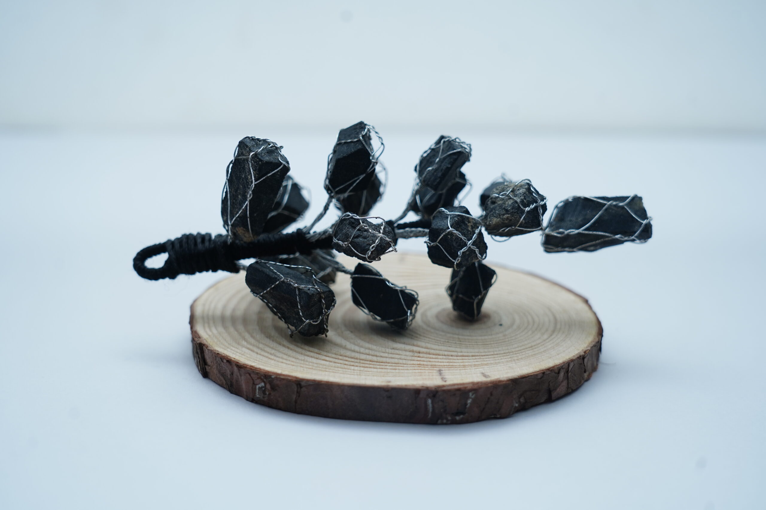 BLACK TOURMALINE ROUGH CHUNKS HANGING FOR HOME AND CAR -999 (2)