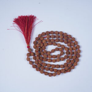 6-7 mm Semi Chikna 5 Mukhi Rudraksha Mala 108+1