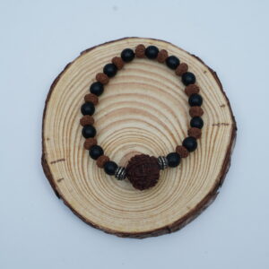 5 Mukhi + 7 Mukhi Rudraksha with Lava Beads Bracelet