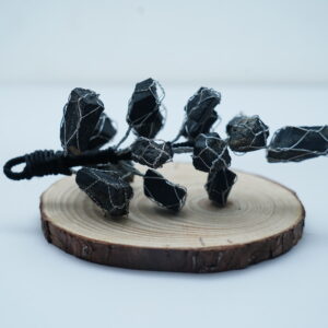 Black Tourmaline Rough Chunks Hanging for Home and Car