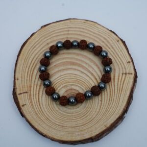Hematite with 5 Mukhi Rudraksha Bracelet
